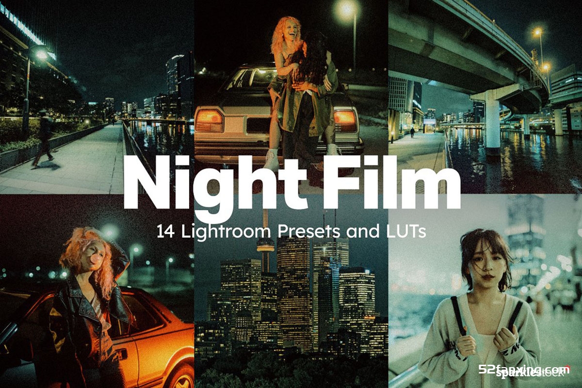 14个夜景电影大片AI智能LR预设及LUT预设 14 Night Film Presets LUTs